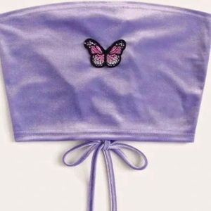 BUTTERFLY EMBROIDERED TUBE TOP 🦋🦋